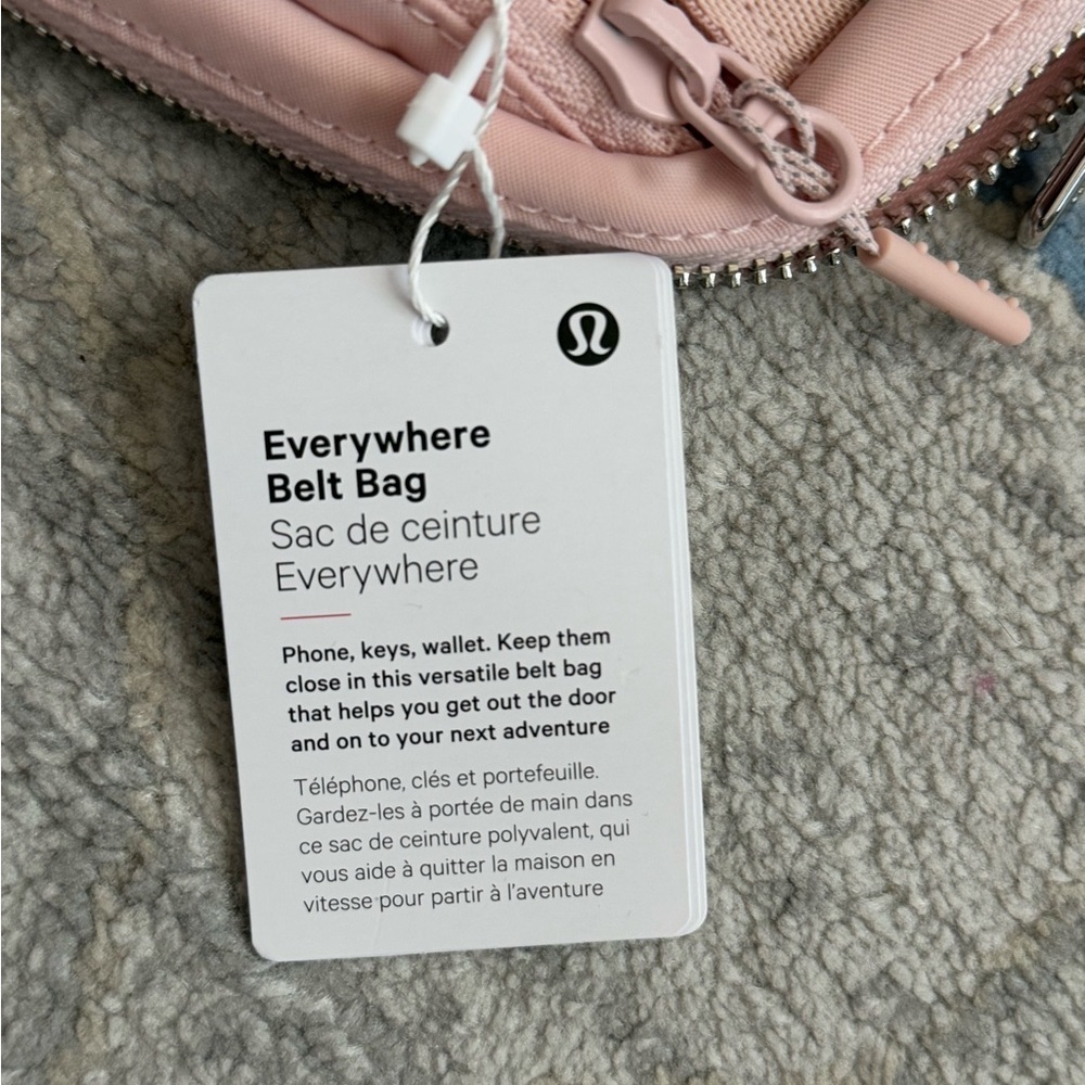 Everywhere Belt Bag 1L Wordmark Pink Mist/Silver/White Opal (NWT) - Picture 9 of 10